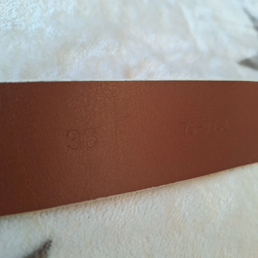 Johnston And Murphy Tan Ribbed Leather Belt Style 75–7731 Size 36 New With Tag